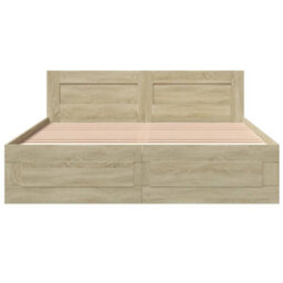 Berkfield Bed Frame With Headboard Without Mattress Sonoma Oak 150X200 Cm King Size - thumbnail 5