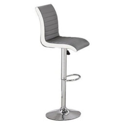 Furniture in Fashion Ritz Grey And White Faux Leather Bar Stools In Pair - thumbnail 2