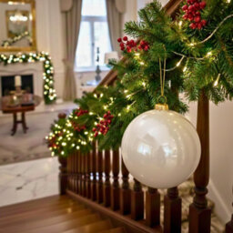 Shatchi 25Cm White Glossy Christmas Bauble - Premium Bauble & Home Décor Ornament - thumbnail 8