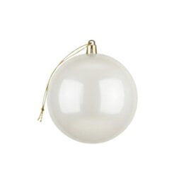 Shatchi 25Cm White Glossy Christmas Bauble - Premium Bauble & Home Décor Ornament - thumbnail 1