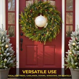 Shatchi 25Cm White Glossy Christmas Bauble - Premium Bauble & Home Décor Ornament - thumbnail 4