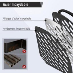 1 Pack Corner shower shelf, 2 stainless steel shelves, drill-free installation, with 4 hooks black - thumbnail 2