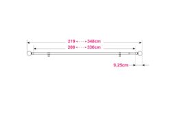 GoodHome Kimlos Gloss Black Nickel Effect Extendable Ball Single Curtain Pole Set, (L)2000mm-3300mm (Dia)28mm - thumbnail 3