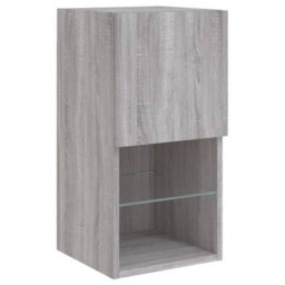 Berkfield Durable 4 Piece Tv Wall Cabinets With Led Lights Grey Sonoma - thumbnail 9