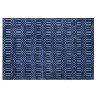 Beliani Rug Adatepe Navy Blue 160 X 230 Cm Viscose - image 1