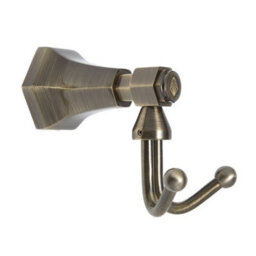 Homestylestore Aged Gold Art Deco Bathroom Wall Mounted Bath Robe Towel Hook Holder - thumbnail 2