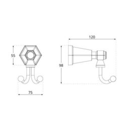 Homestylestore Aged Gold Art Deco Bathroom Wall Mounted Bath Robe Towel Hook Holder - thumbnail 3