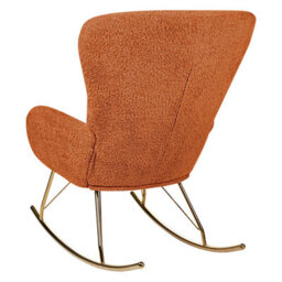 Wyld And Coco Novacasa Rocking Chair In Orange Bouclé With Gold-Tone Metal Legs - thumbnail 6