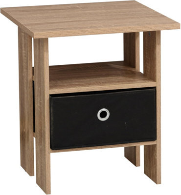 Spot On Dealz Small Side Table Living Room With Basket Bedside End Occasional Tables Contemporary Wooden Nightstand - image 1