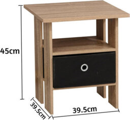 Spot On Dealz Small Side Table Living Room With Basket Bedside End Occasional Tables Contemporary Wooden Nightstand - thumbnail 3
