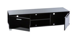 MMT Funiture Designs Modern Black 140Cm Matt Gloss Tv Stand Cabinet Suitable For 40 - 65 Inch 4K Led Flat Screen Tv's - thumbnail 3
