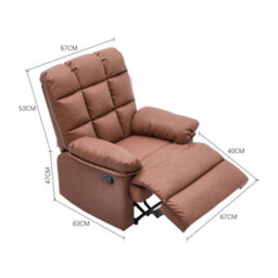 Living And Home Brown Faux Leather Upholstered Recliner Armchair - thumbnail 3
