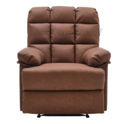Living And Home Brown Faux Leather Upholstered Recliner Armchair - thumbnail 4