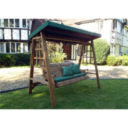 Marlborough Traditional Brighton Three Seater Swing With 1 X Winchester Cushion Green & 2 X Scatter Cushion Green - thumbnail 1