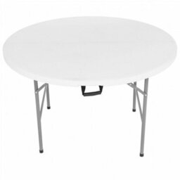 Oypla 4Ft 1.2M Round Folding Heavy Duty Outdoor Trestle Party Garden Table - thumbnail 4