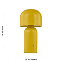 First Choice Lighting Christina - Yellow Led Rechargeable Touch Table Lamp - thumbnail 6