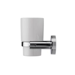 Croydex Flexi-Fix Metra Gloss Mirror Effect Ceramic Tumbler & Toothbrush Holder - thumbnail 4