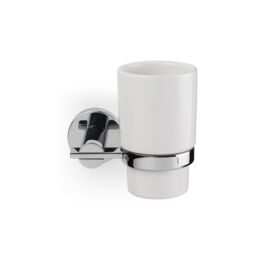 Croydex Flexi-Fix Metra Gloss Mirror Effect Ceramic Tumbler & Toothbrush Holder - thumbnail 2