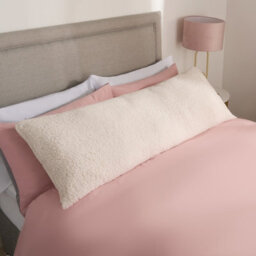 OHS Long Bolster Pillow Teddy Fleece Body Neck Pregnancy Support Cushion - thumbnail 2