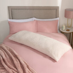 OHS Long Bolster Pillow Teddy Fleece Body Neck Pregnancy Support Cushion - thumbnail 5