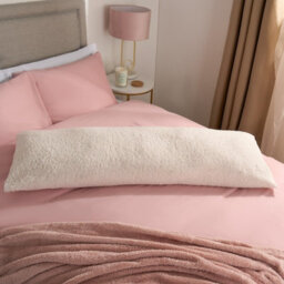 OHS Long Bolster Pillow Teddy Fleece Body Neck Pregnancy Support Cushion - thumbnail 4