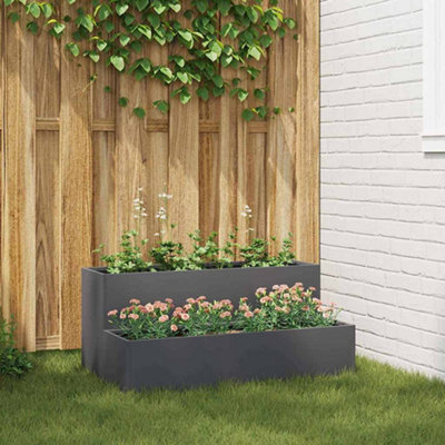 Berkfield Garden Planter Anthracite 100 X 60 X 45 Cm Steel - image 1