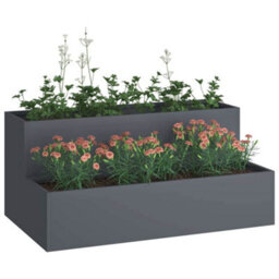 Berkfield Garden Planter Anthracite 100 X 60 X 45 Cm Steel - thumbnail 3
