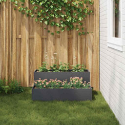 Berkfield Garden Planter Anthracite 100 X 60 X 45 Cm Steel - thumbnail 4