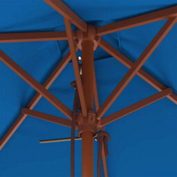 Berkfield Elegant Outdoor Parasol With Wooden Pole Blue 150X200 Cm - thumbnail 7