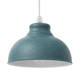 Cyan Blue Retro Metal Ceiling Lampshade With Textured Finish For Living Room Bedroom Or Hallway - thumbnail 8
