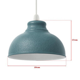 Cyan Blue Retro Metal Ceiling Lampshade With Textured Finish For Living Room Bedroom Or Hallway - thumbnail 3
