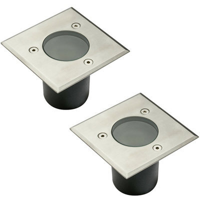 CGC Lighting Myah - Cgc Two Square Small Stainless Steel Inground Or Decking Lights - image 1