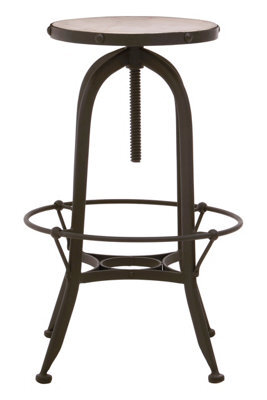 Orsina Black & White Finish Bar Stool, Distinctive Metal Bar Stool With Marble Top, White Tall Seat For Counter - image 1