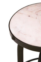 Orsina Black & White Finish Bar Stool, Distinctive Metal Bar Stool With Marble Top, White Tall Seat For Counter - thumbnail 5