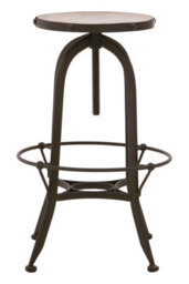 Orsina Black & White Finish Bar Stool, Distinctive Metal Bar Stool With Marble Top, White Tall Seat For Counter - thumbnail 1