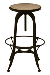 Orsina Black & White Finish Bar Stool, Distinctive Metal Bar Stool With Marble Top, White Tall Seat For Counter - thumbnail 3