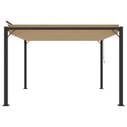 Berkfield Gazebo With Louvered Roof 3X3 M Taupe Fabric And Aluminium - thumbnail 4