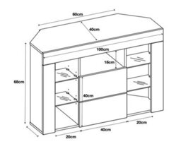 Furneo High Gloss & Matt White Living Room Set Corner Tv Stand Display Cabinet White Led Lights - thumbnail 5