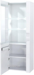 Furneo High Gloss & Matt White Living Room Set Corner Tv Stand Display Cabinet White Led Lights - thumbnail 2
