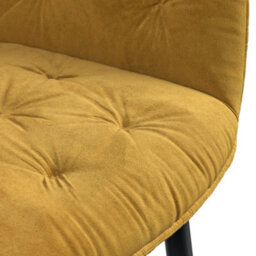 More4Homes Set Of 4 Anika Modern Velvet Dining Chair Padded Seat Metal Legs Kitchen (Mustard) - thumbnail 6