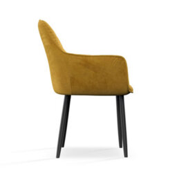 More4Homes Set Of 4 Anika Modern Velvet Dining Chair Padded Seat Metal Legs Kitchen (Mustard) - thumbnail 4