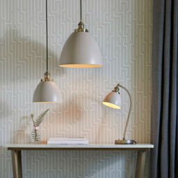 Ceiling Pendant Lamp & 2X Matching Wall Light Pack Industrial Grey Brass Shade - thumbnail 5