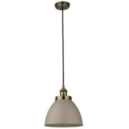 Ceiling Pendant Lamp & 2X Matching Wall Light Pack Industrial Grey Brass Shade - thumbnail 3