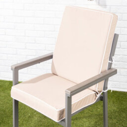 Alfresia Taupe Outdoor Garden Dining Chair Cushion 57(H) X 45(W) X 40(D)Cm With Luxury Thick Foam Filling And Ties - thumbnail 2