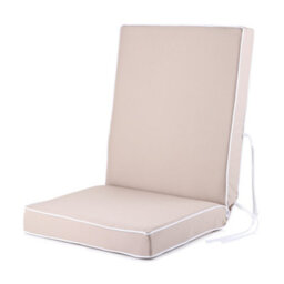 Alfresia Taupe Outdoor Garden Dining Chair Cushion 57(H) X 45(W) X 40(D)Cm With Luxury Thick Foam Filling And Ties