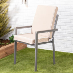 Alfresia Taupe Outdoor Garden Dining Chair Cushion 57(H) X 45(W) X 40(D)Cm With Luxury Thick Foam Filling And Ties - thumbnail 3