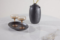 Bootcut Round Dining Table Dia 110X75 Cm - Mdf Beige / Sintered Stone Marblelook - thumbnail 5