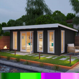 Lasita Maja Barbados 6-Log Cabin, Wooden Garden Room, Timber Summerhouse, Home Office - L628.8 X W468.8 X H233.7 Cm - thumbnail 6