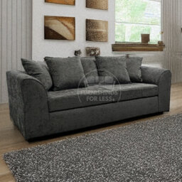 Furnishings For Less UK Monaco Chenille Fabric 3 Piece Sofa Set - 3 1 1 Grey - thumbnail 2