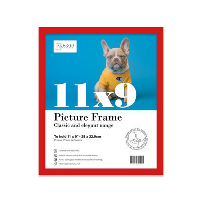11X9 Red Picture Frame (27.9 X 22.9Cm) Poster, Photo, Artwork, Gallery Wall Or Print - image 1